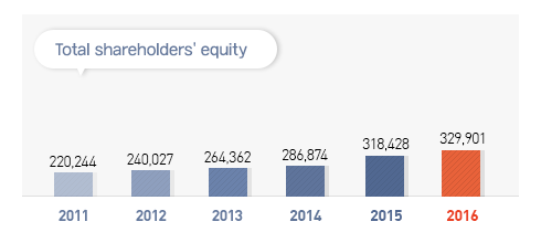 Total shareholders' equity